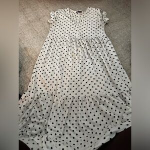 Zara short sleeve polka dot maxi dress